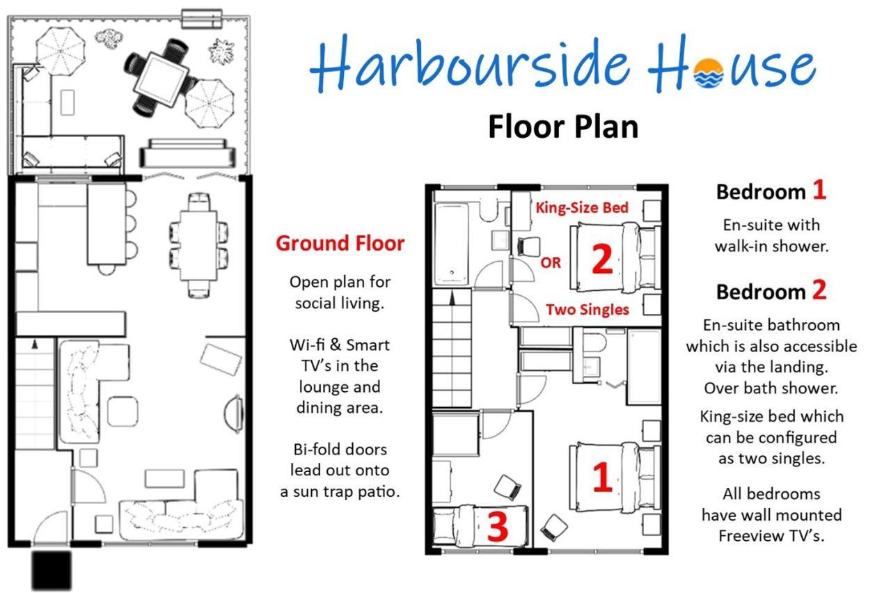 Harbourside House - Great Location - Parking - 2 En-Suites - Sleeps 5 Plus 1 プール エクステリア 写真